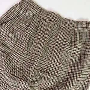 Vintage Leslie Fay Wool Blend Plaid Midi Skirt Womens 14 Pleated Academia Preppy